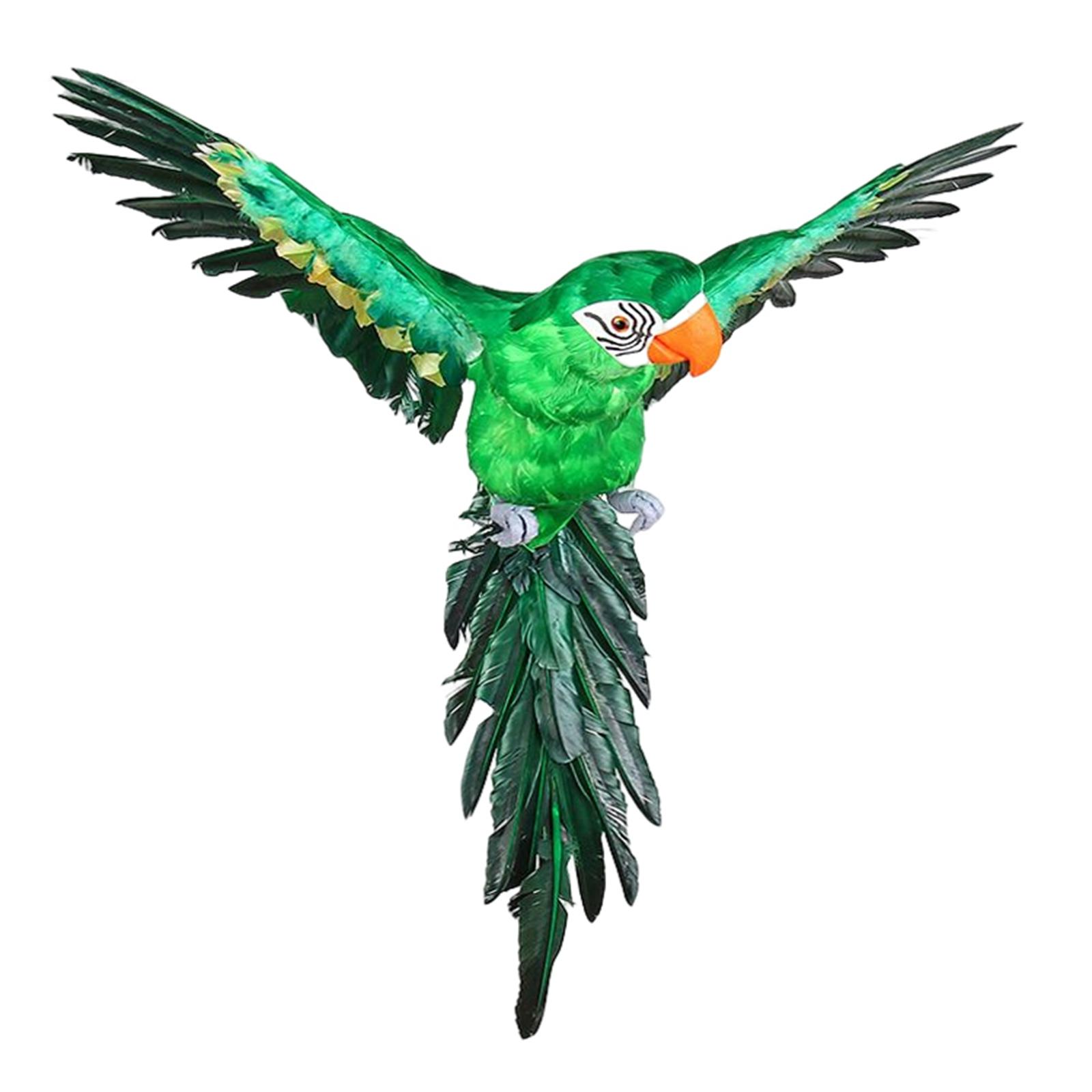 

Simulation Bird Feathered Parrot Zoo Ornament Modern Model Figurine for home and garden Yard Photo зелёный