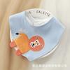 Soft Cotton Baby Bib With Snap Cartoon Animal Print Triangle Drool Towel Infants Toddlers 0-3 Years