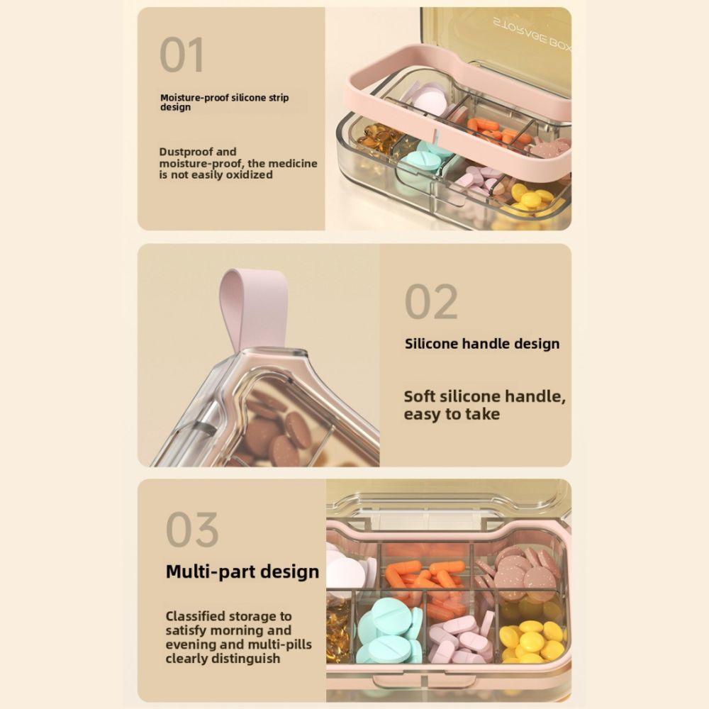 Compact Design Pill Storage Cases Seal Ring Vitamin Container New Pill Organizer Box  Daily Use