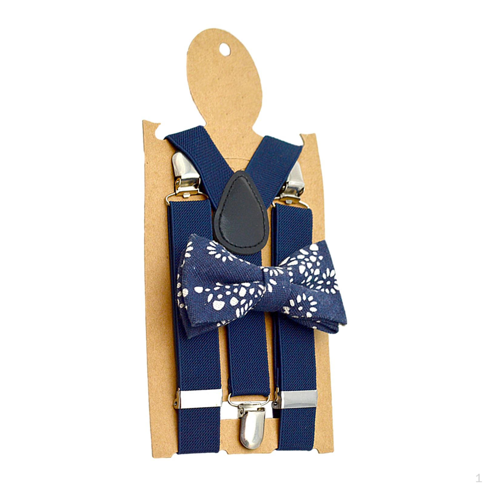 

Детские подтяжки с галстуком-бабочкой, регулируемые подтяжки, 3 зажима, лямки, брюки, подтяжки, смокинг