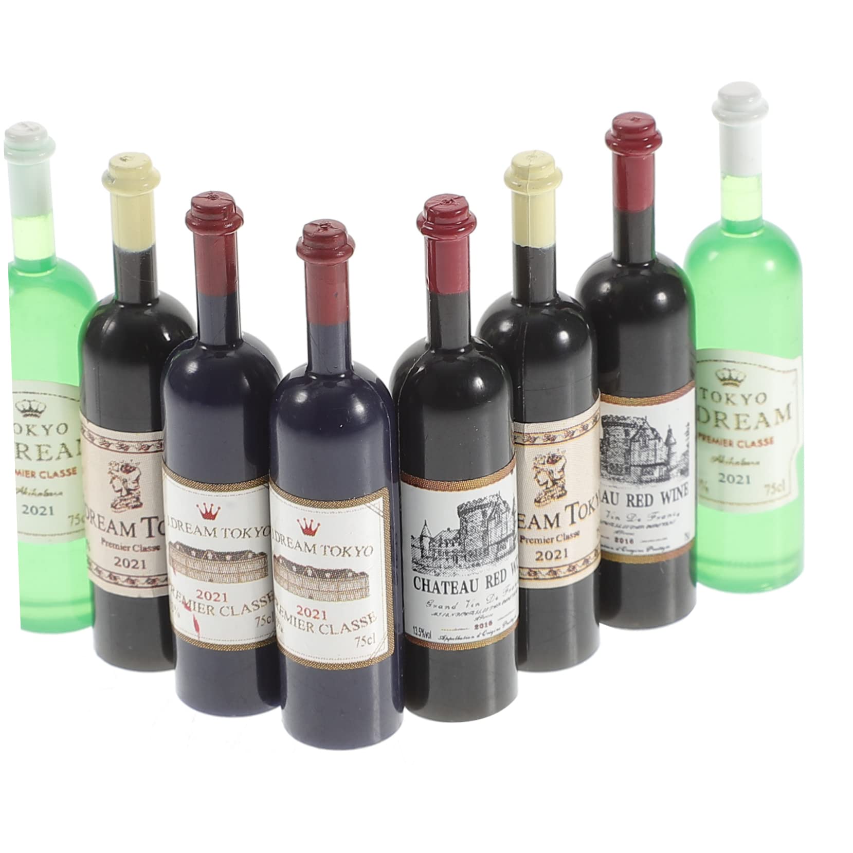 

STOBOK 8 шт., кукольный домик, аксессуары для дома, винная бутылка, модель мини-бутылки, мини-бутылка, украшение для торта, 1:24, мебель для кукольного домика, микроигрушка