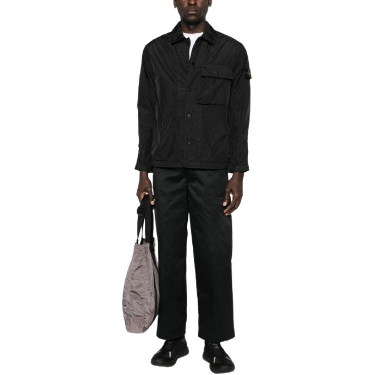 Stone Island Badge Pocket Long Sleeve Cotton Jacket Men jackets L1S151200002S0A23-V0029