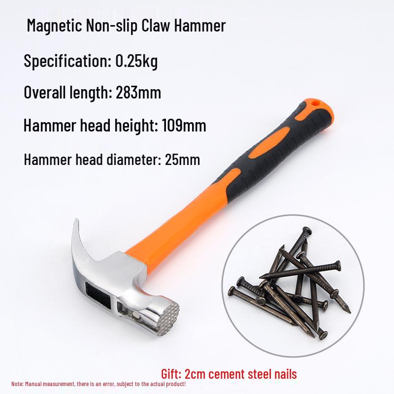 Multi-Function Claw Hammer with Nail Puller for Household, Woodworking, and Electrical Use