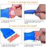 Plastic Razor Scraper Tool with 10 Replacement Blades | Scratch-Free Multi-Purpose Adhesive Remover for Hair Extensions, Phone Screen Repair, Window T