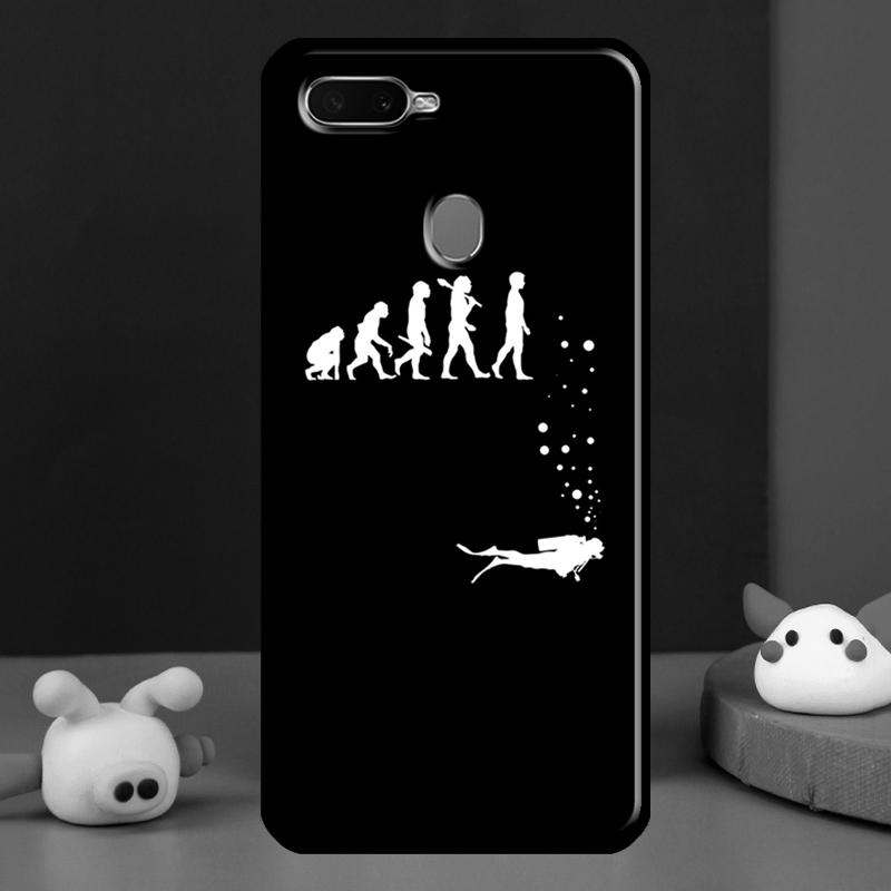 Diver Down Scuba Flag Case For Oppo A98 A78 A58 A15 A16 A17 A5 A9 A91 A52 A72 A76 A96 A74 A94 A54 S A57 A77 Cover