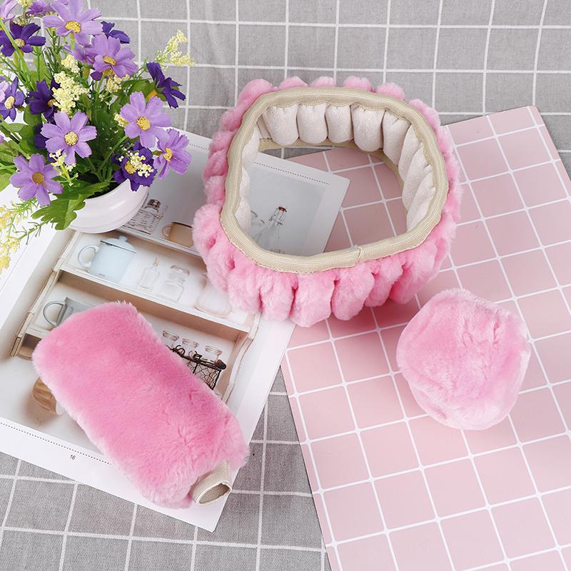 3 Buc/Set Iarnă Roz Moale Cald Pluș Husă Volan Auto Huse Frână de Mână