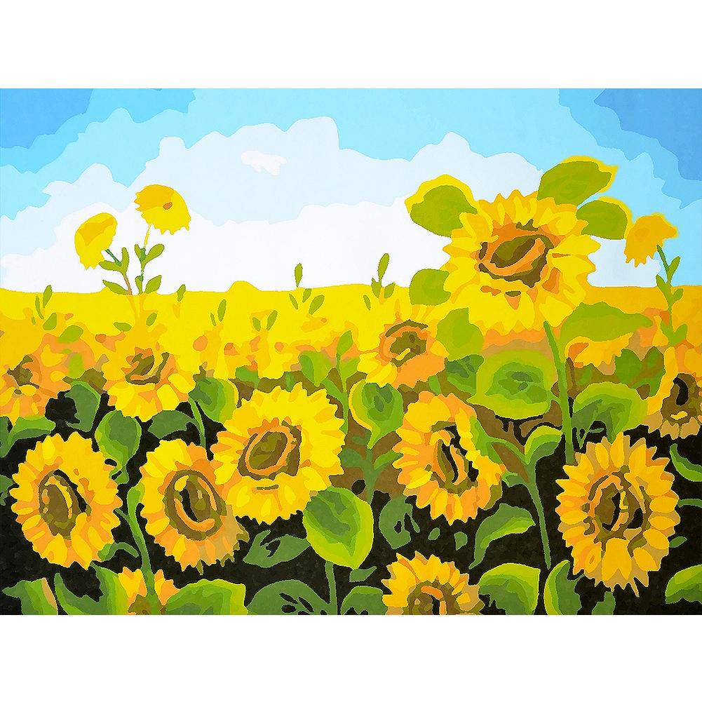 

Huacan 5D DIY Full Drill Diamond Painting Dotz Kit Sunflower Mosaic Arts for Adult Home Wall Decor