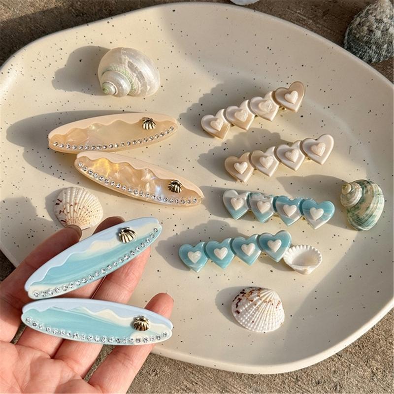 Acetate Heart Shaped Hair Clip Fashion French Hair Barrettes Summer Hairpin Beach Vacation Hair Accessories for Women