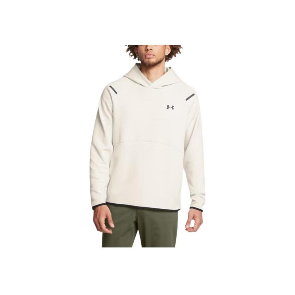 Under Armour Unstoppable Solid Color Casual Breathable Hooded Pullover Long Sleeve Sweatshirt Men Sweatshirt Peak-White 1383042-110