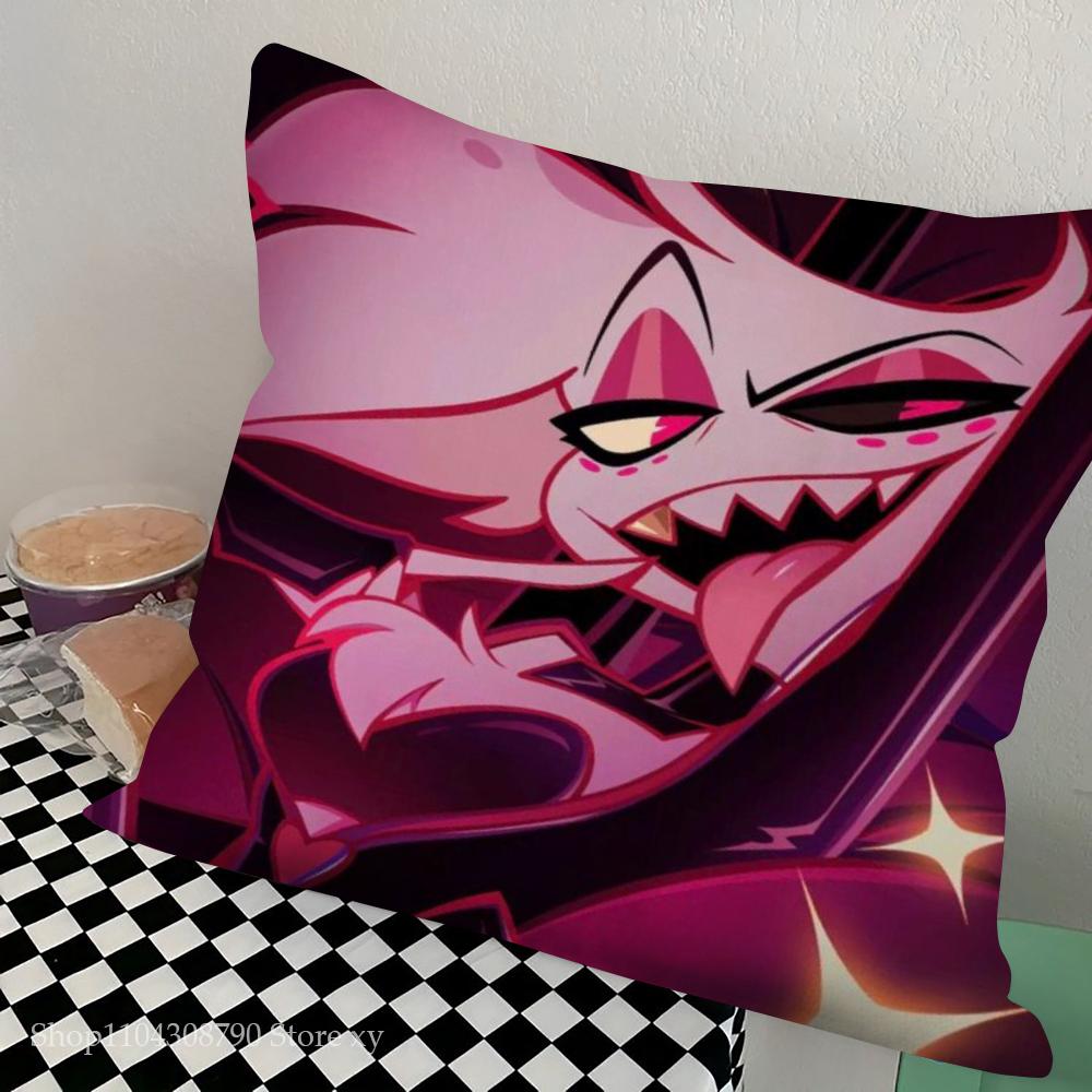 1pc Hazbin Pillow Case Square Bedroom Sofa Leisure Comfort Cushion Car Living Room Home Decoration