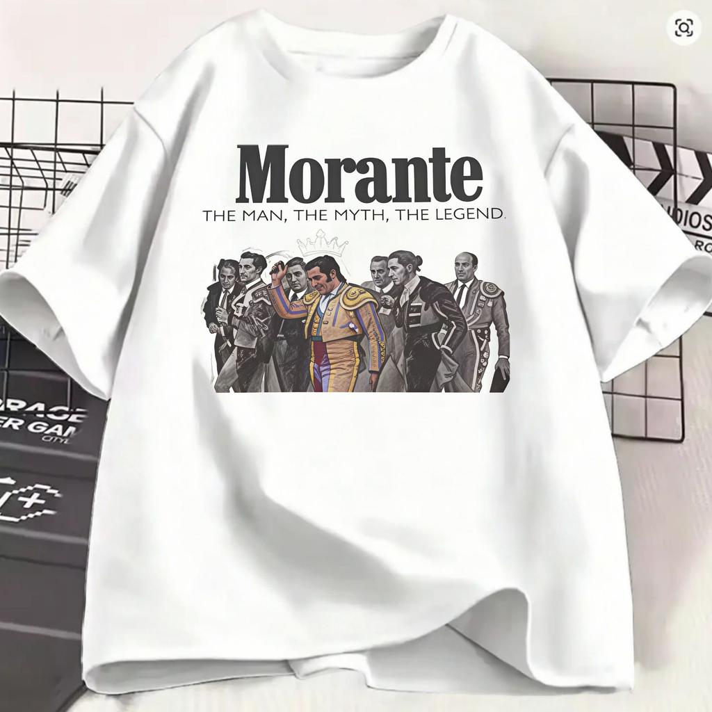 Morante De La Puebla T-Shirts Unisex Vintage Baumwoll-T-Shirts Rundhals Kurzarm-T-Shirts Große Größen Kleidung