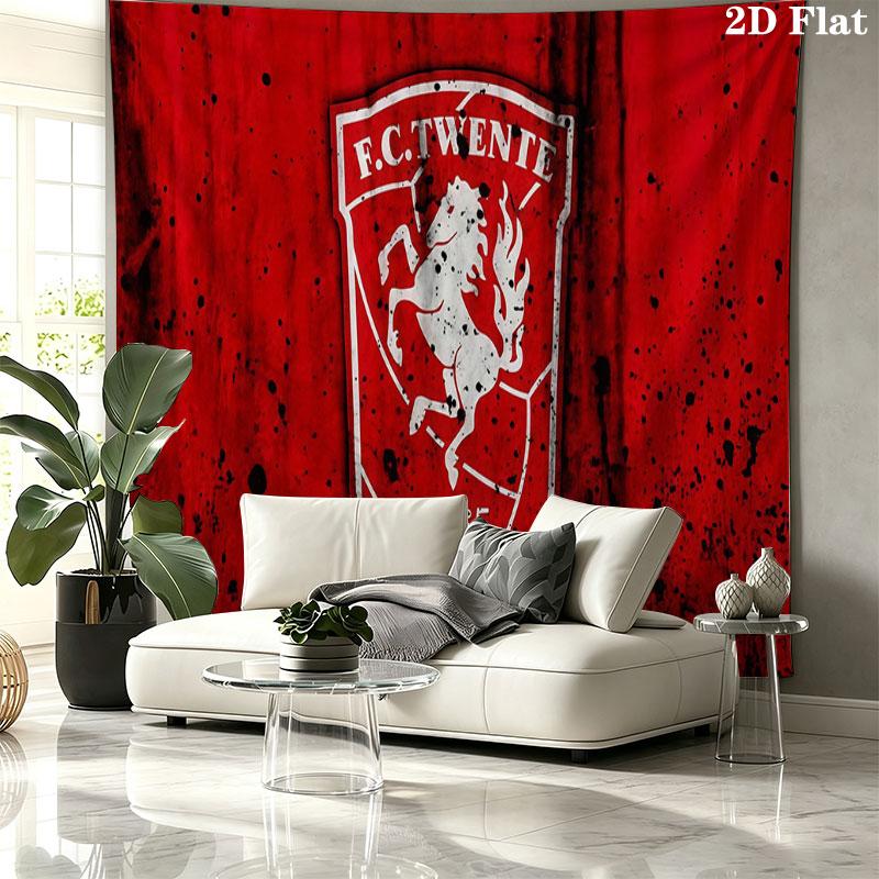 FC Twente Art Wall tapestry, aesthetic printed fabric blanket, suitable for bedroom, living room, and home decor.
