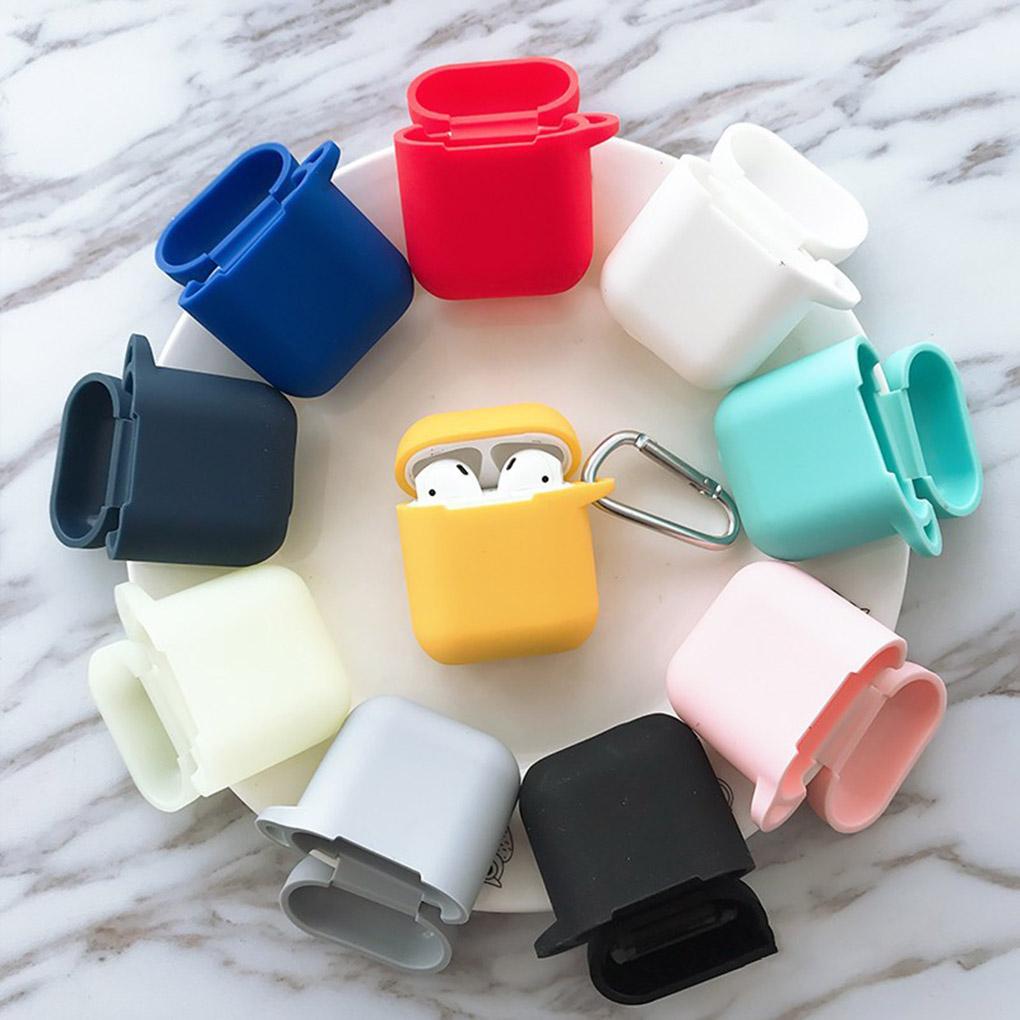 Earbuds Protective Skin Earphone Cover Silicone Case Anti Lost Hook For