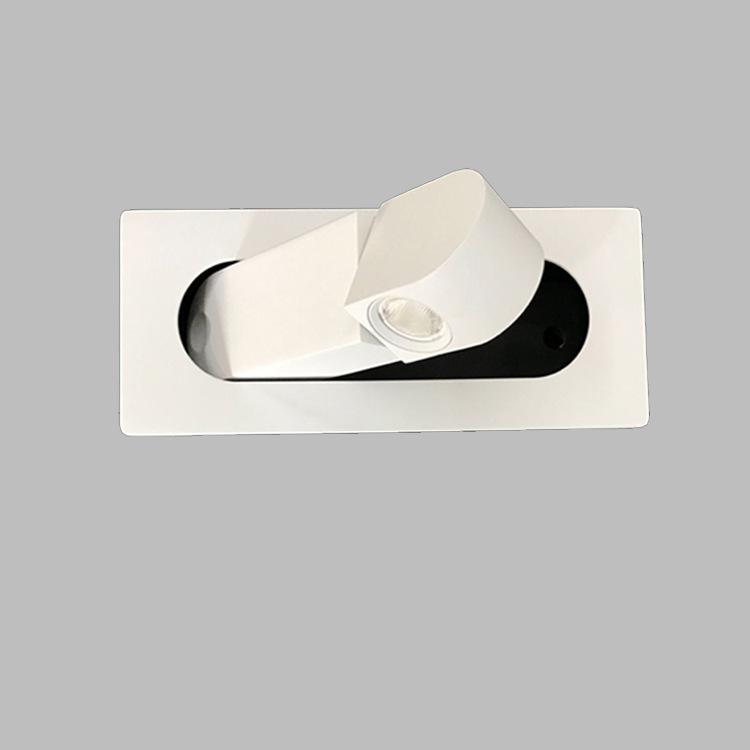 3W Embedded LED Wall Lamp 350 Degree Rotation Adjustable Angle Bedroom Bedside Reading Light Recessed Foldable Home Decor Sconce