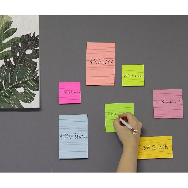 (8 Pads) Lined Sticky Notes 4x6 in Post, 8 Colors Self Sticky Notes Pad Its, Bright Post Stickies Colorful Big Rectangular Sticky Notes for Office,