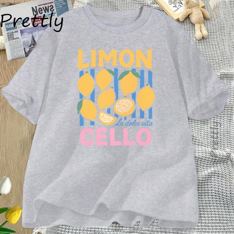 Limoncello T Shirt Summer Fuits La Dolce Vita Lemon Tee Retro Italian Summer TShirt Graphic Tee Y2k Clothes Short Sleeve Unisex