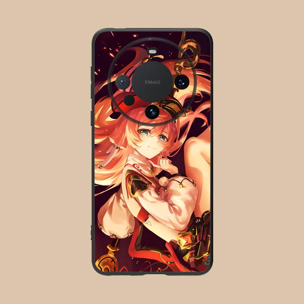 Game GI Yanfei Matte TPU Mobile Phone Case for Huawei Mate 60 50 40 30 20 10 Pro Plus Lite E 5G Colorful Printing Cover