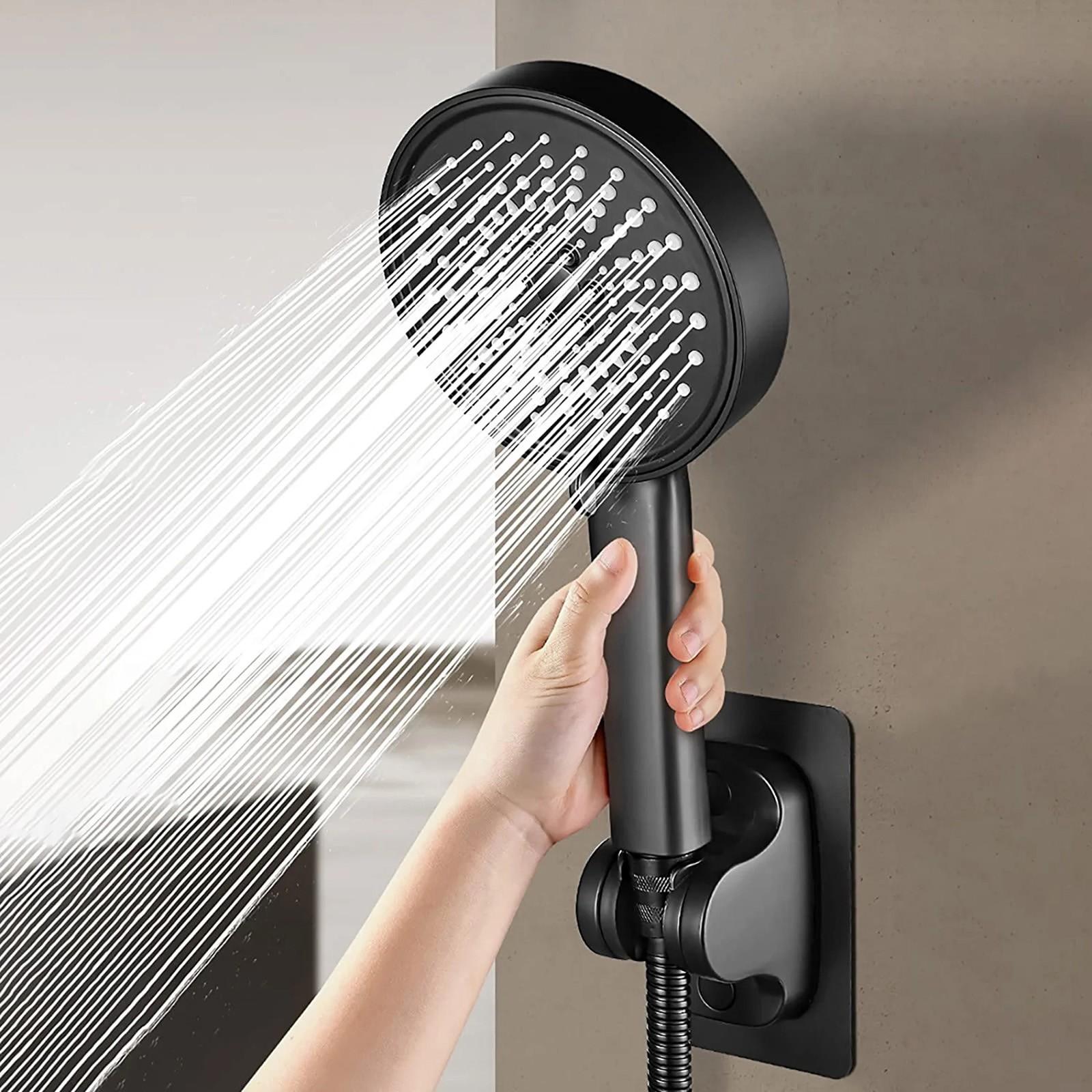 

Hand Shower High Pressure 5 Spray Modes Hand Shower Shower Head With Filter Hard Water Softener Filter Shower Head One Size чорний