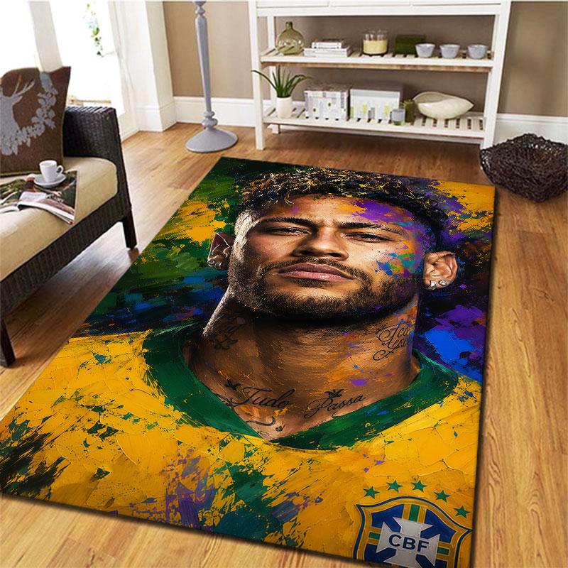 Neymar Jr Carpet Rug for Living Room Bedroom Home Sofa Decoration,Kids play Non-slip Floor Mat