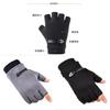 Mens Fleece Half Finger Gloves With Touch Screen For Commute And Active Outdoor Use
