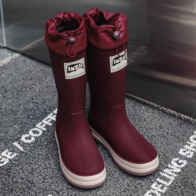 Fashion Couple Waterproof Rain Shoes Non-slip Outdoor Camping Rubber Shoes Versatile Cotton Warm Water Shoes