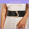Unique Geometric Buckle Waist Belt For Women With Leather Material For Spring And Fall