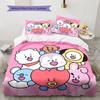 BT21 Pattern Bedding Home Decoration Birthday Gift ( 1 Duvet Cover + 2 Pillowcase, Without Core),fan Merchandise.