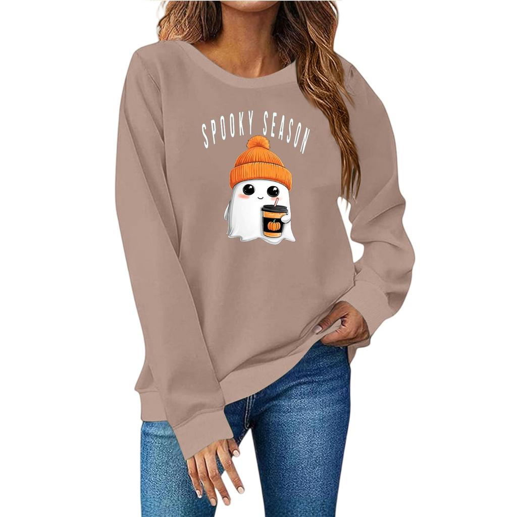 Women's Fashion Casual Print Casual Long Sleeve Round Neck Sweatshirt Top