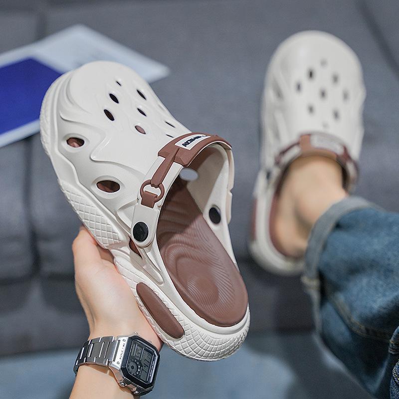 Summer Outer Wear Anti-slip Men's Slippers Sports Two Wear Teenagers Soft Beach Sandals Outdoor Casual Platform Big Size Shoes