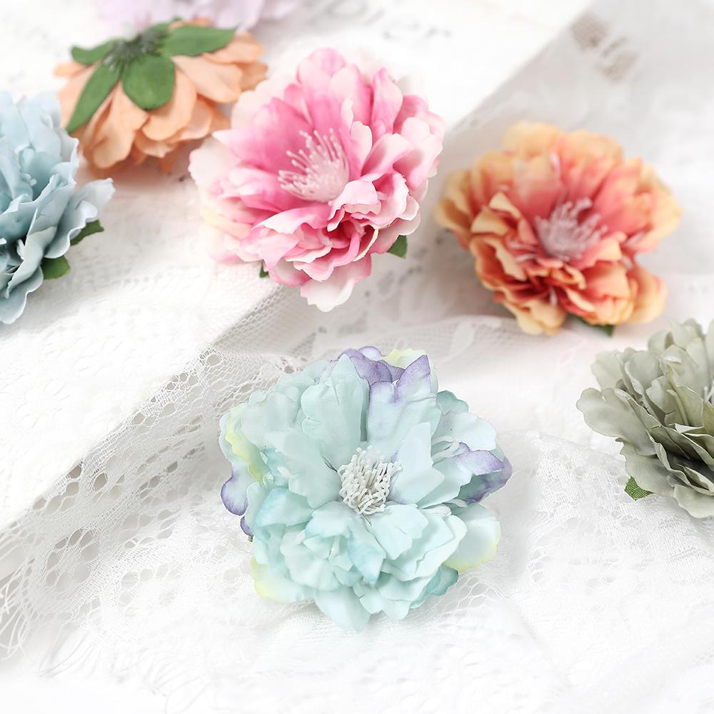 10/20Pcs Artificial Peony Flower 6cm Silk Fake Flower Room Home Decor Wedding Decoration DIY Bridal Wreath Bouquet Handicraft