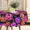1 Piece, Halloween Pumpkin Pattern Tablecloth Purple, Orange And Black, Suitable For Round And Long Table Tables