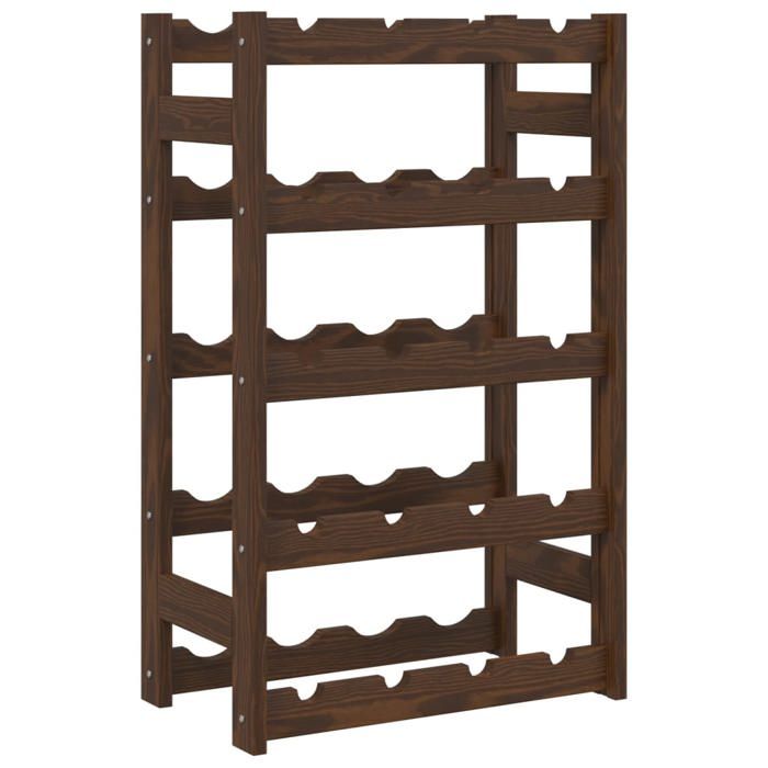 VidaXL Bottle Rack for 20 Bottles Brown Solid Pine Wood 373390