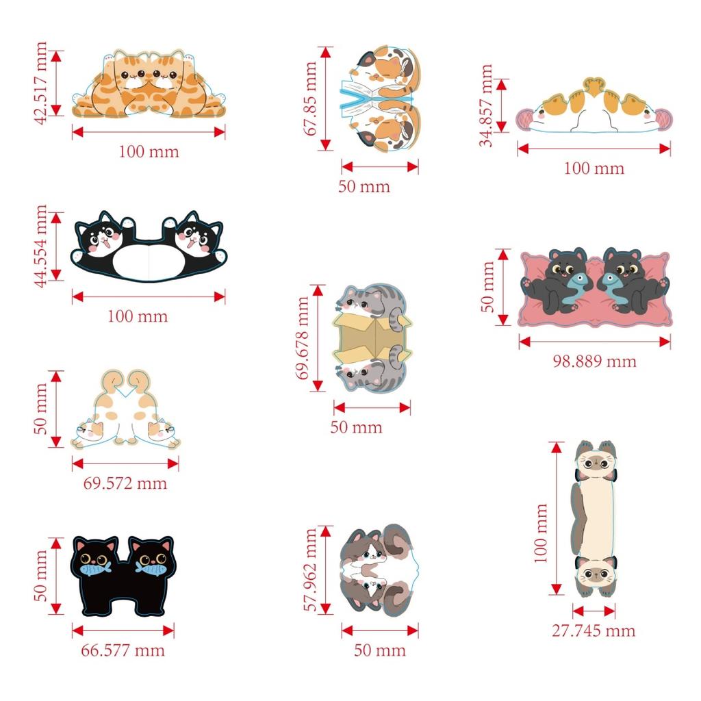 5/6/10pcs Cute Cat Cartoon Magnetic Bookmark Page Holder Fun Meow Bookmarks For Students Reading Book Magnetic Tags Decoration