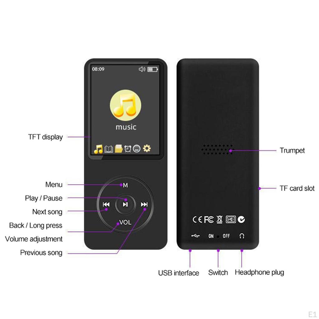 Portable Bluetooth MP3 MP4 Player Clear Sound for Sports Students Men Women