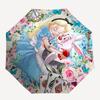 Alice, Wonderland Themed Automatic Opening and Closing Umbrella, Brightly Colored 8-rib Portable Umbrella, Suitable for Men and Women, A Perfect Gift