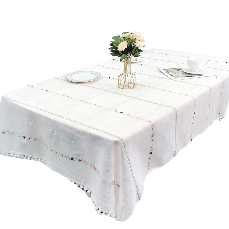 Polyester Tablecloth Soft Draping Waterproof for Parties Picnics Home Use