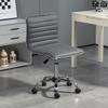 Armless Swivel Office Chair With Adjustable Height Study Chair Upholstered In Pu 120 Kg Load Dark Gray