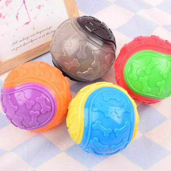 Squeaky Ball Dog Chew Toy TPR Interactive Toys for Dogs Teeth Cleaning Bite Resistance Pet Supplies for Home Outdoors Walking Traveling