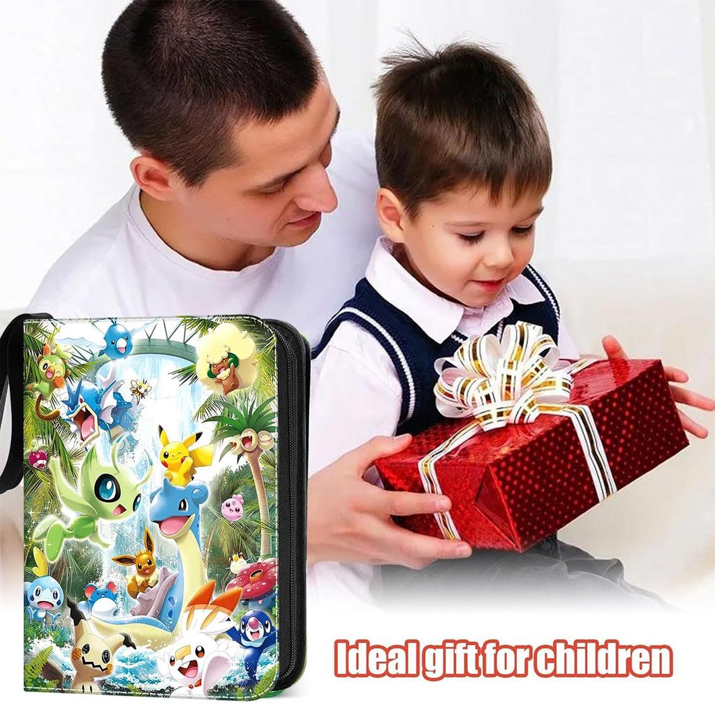 Card Album 4 Compartments 400 Slots 50 Pages 24x18x5cm Multicolor Wear Resistant Waterproof