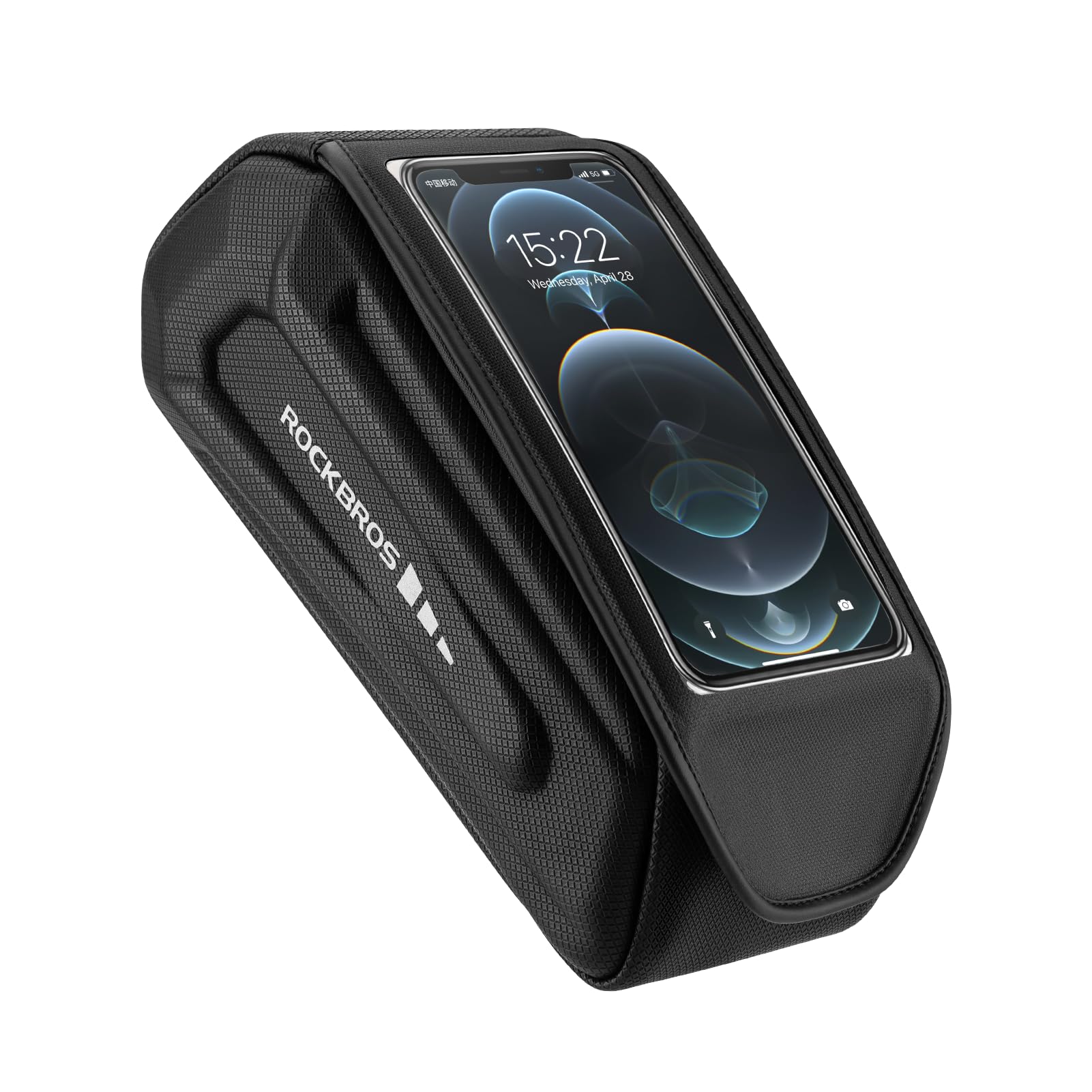 

ROCKBROS Bicycle Top Tube Fits Road Smartphone Large Capacity Frame Night Easy Suitable for Cross and Black Bag, 6.8-inch Bikes, Compatible, Bag, чёрный