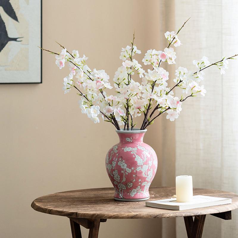 Cherry Blossom Artificial Flowers - Decorative Floral Arrangements for Living Room and Dining Table