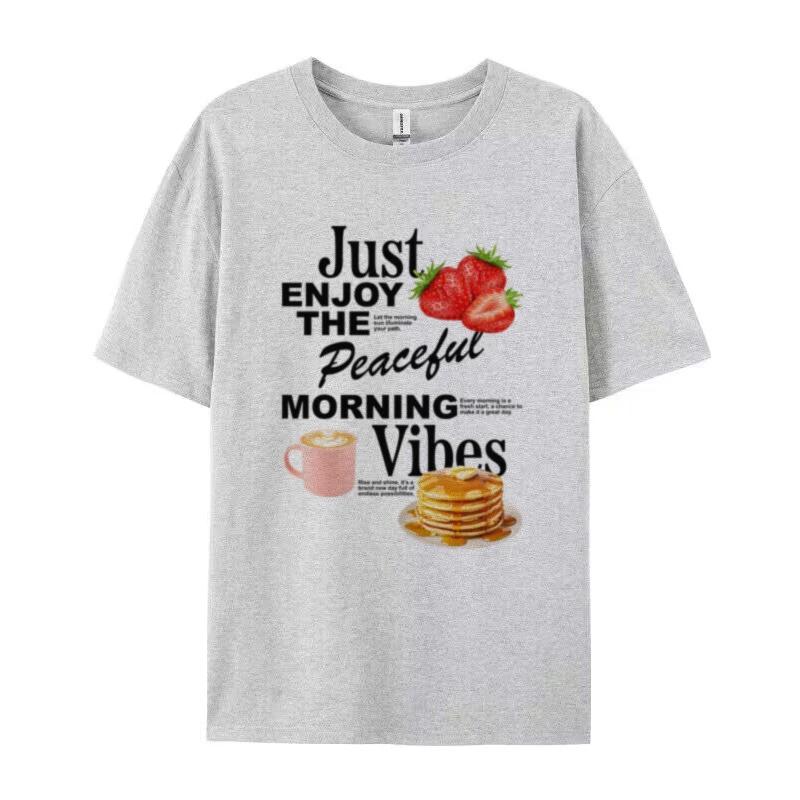 

Breakfast Brunch Foodie Graphic Tops for Women Short Sleeve Streetwear Fashion Cute Shirt Y2k Aesthetic TShirt Unisex Clothes S