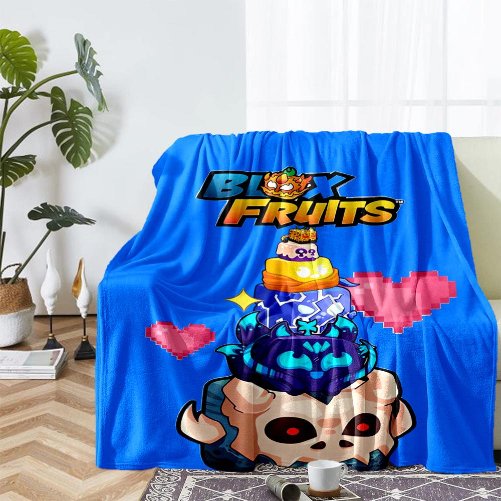 Blox Fruits Theme Printed Blanket - Perfect for Couch, Bed, Travel & Outdoor Use | Machine Washable, Cozy & Durable.