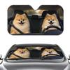 Cute Pomeranian Driving Sun Visor Retractable Car Sun Visor Car Windshield Sun Shade UV Protector Window Cover