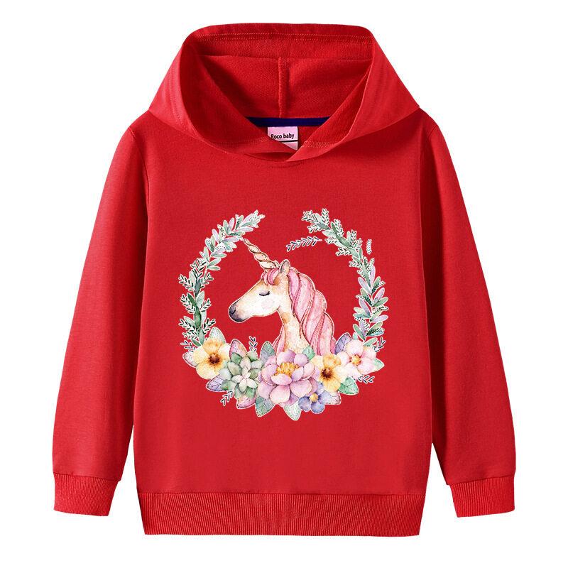 Unicorn Hoodie Sweater with Pocket for Kids Boys Girls Children's Clothing Sweatshirt