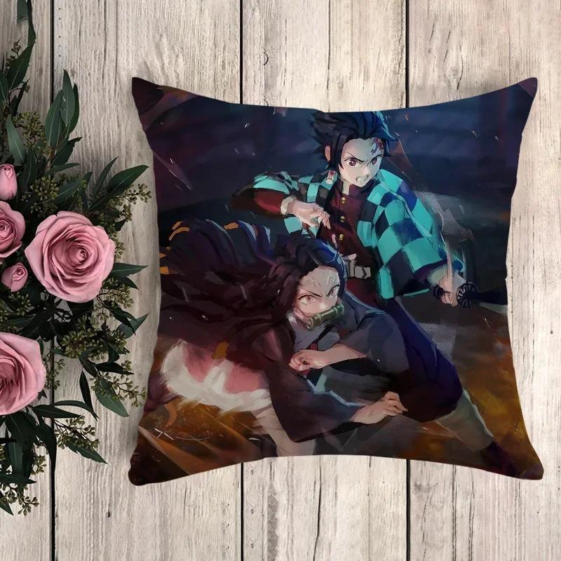 Pillow Demon Slayer Decorative Pillows for Sofa Pillowcase Decor  Cushion Cover X Car Decoration Pillowcases  Fall