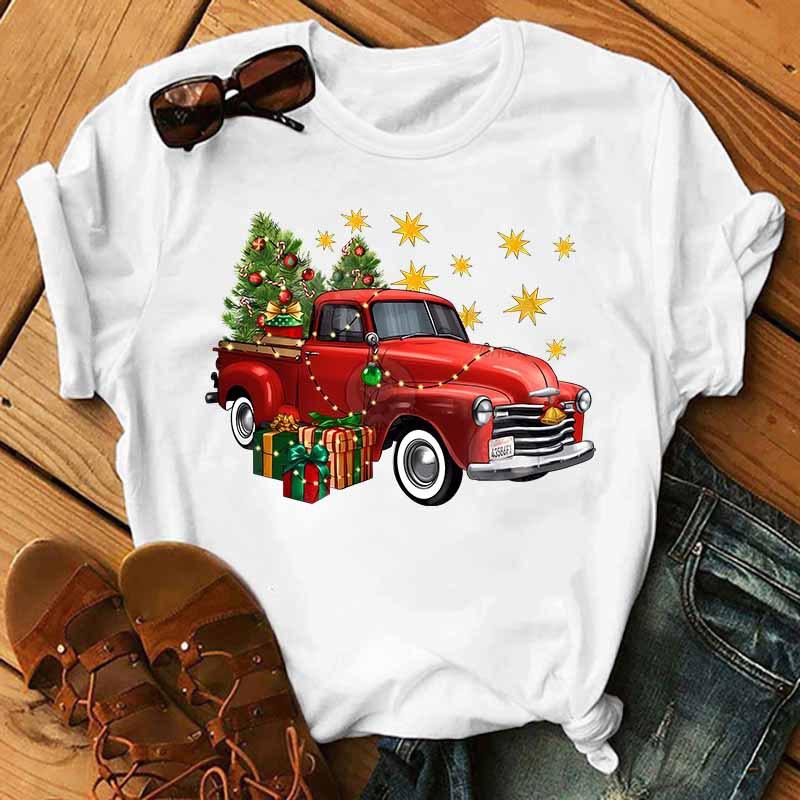 Damen Sommer Lässiges Kurzarm-T-Shirt Weihnachts-Serie Malerei Grafik Ästhetisch Harajuku Stil Grafik-T-Shirt