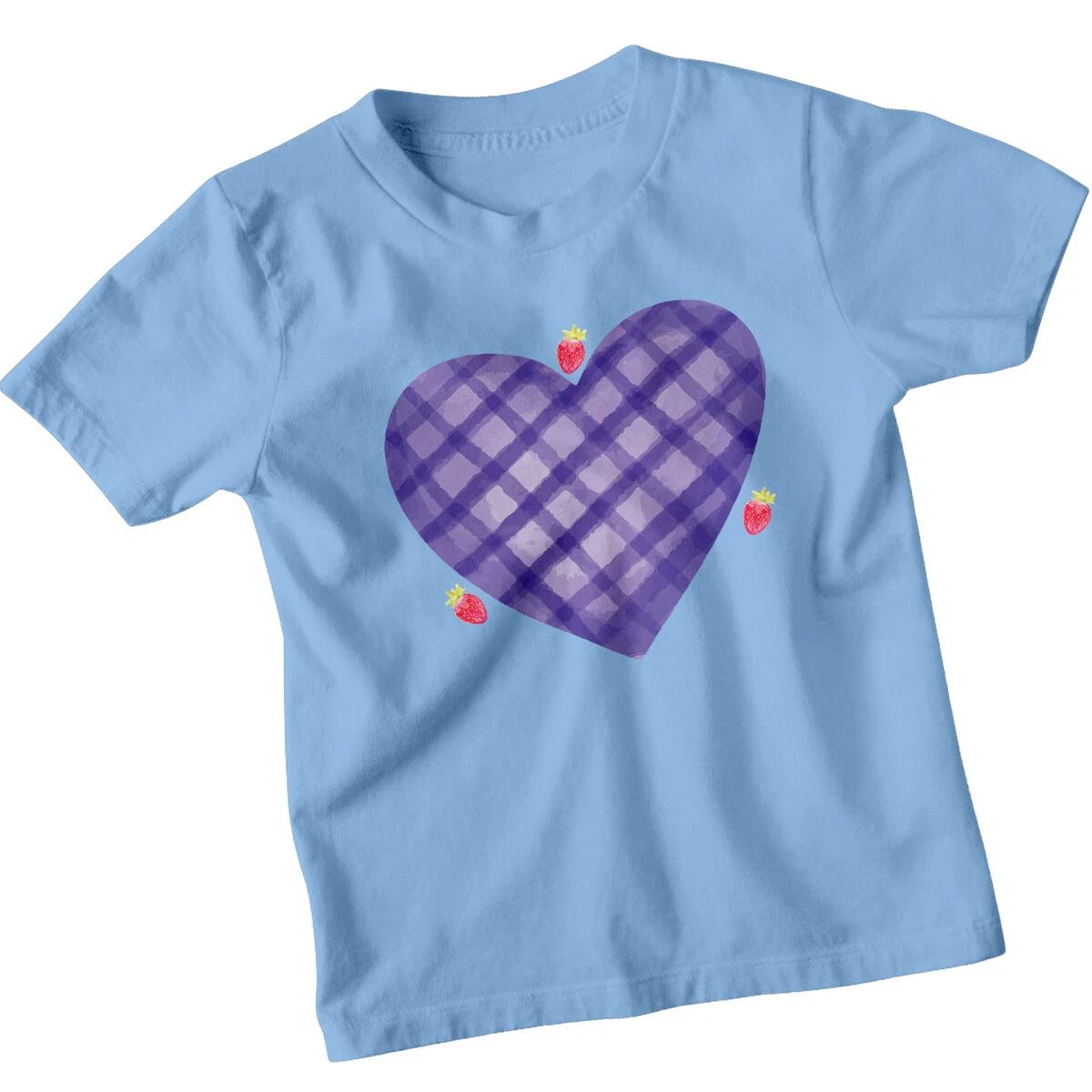

Strawberry Heart Cute Food Kids T-Shirt Girls Tee 160