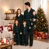 Christmas Plaid Family Matching Pajamas Set Long Sleeve Collared Loungewear Cotton Sleepwear