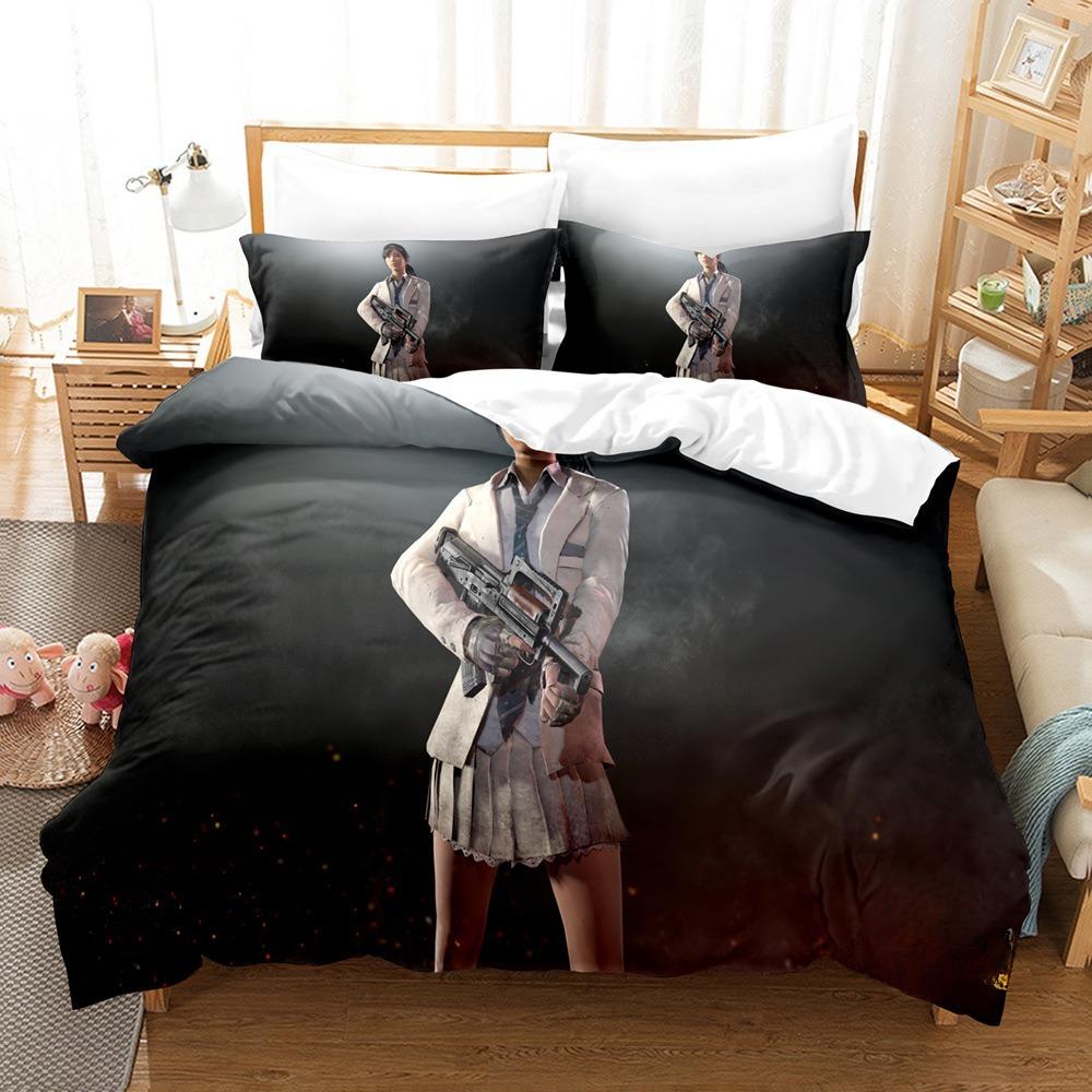 Battlegrounds Game Character Bed Linen Set , Microfibre Bedding Sets, Children's Duvet Cover for Teenagers adult Duvet Cover